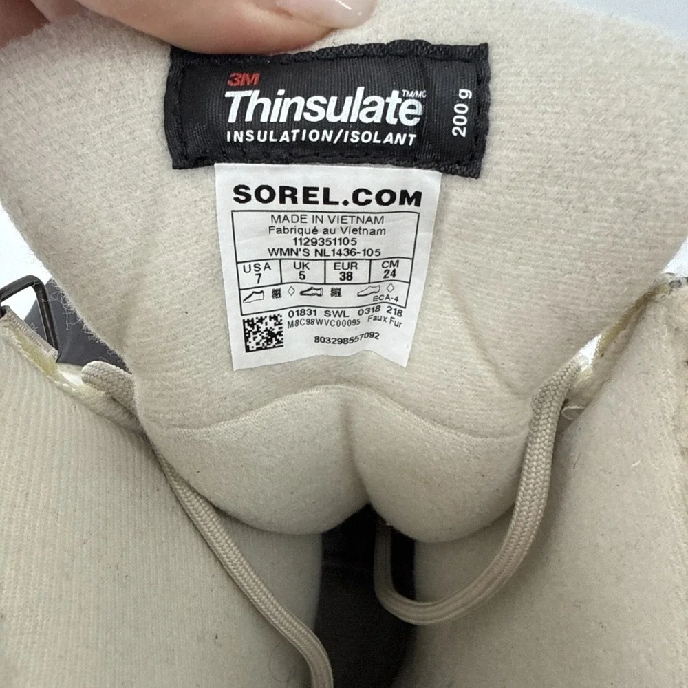 Sorel Cumberland Winter Snow Boots Women 7 Waterproof Duck Thinsulate Oyster